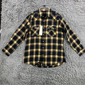 Pasartuk Shirt Mens Medium NWT Pearl Snap Flannel Plaid Long Sleeve Pockets